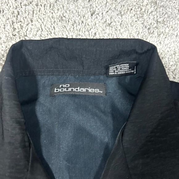 VTG No Boundaries Camp Button-Up Shirt Men's L Black Dragon Flames Grunge Skater - Picture 3 of 8